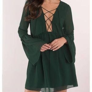Tobi Addy Emerald Long Sleeved Shift Dress, NWT